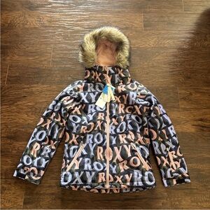 NWT ROXY Spell-out American Pie Girl Ski Coat